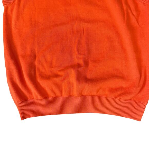 NWT Cutter & Buck Orange Cotton V Neck Outdoor Tight Knit Sweater Vest Sz Medium - Picture 10 of 12